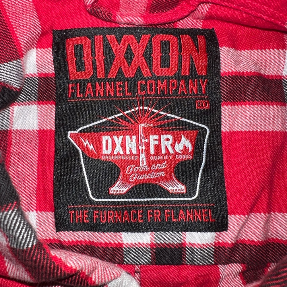 DIXXON FLANNEL FURNACE DXN/FR Red, Black, and White Plaid Men's Shirt. - Picture 2 of 4